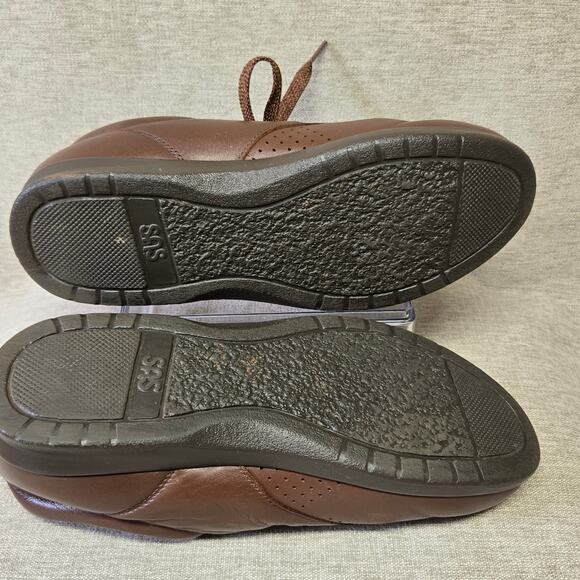 SAS Free Time Brown Women's Leather Comfort Sneakers Size 7.5 Walking Lace-Up - Picture 2 of 13